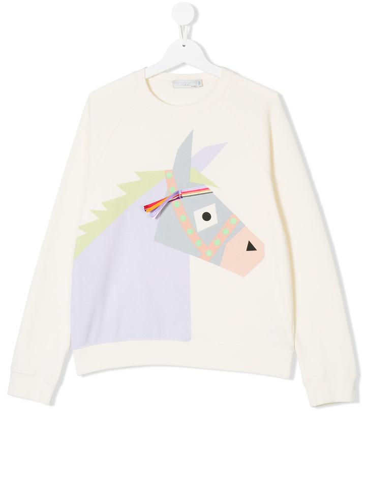 Stella Mccartney Kids Horse Printed Sweatshirt - Nude & Neutrals