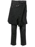 Sacai Cropped Skirt Front Trousers - Black