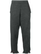 Zoe Jordan Herringbone Knitted Trousers - Black
