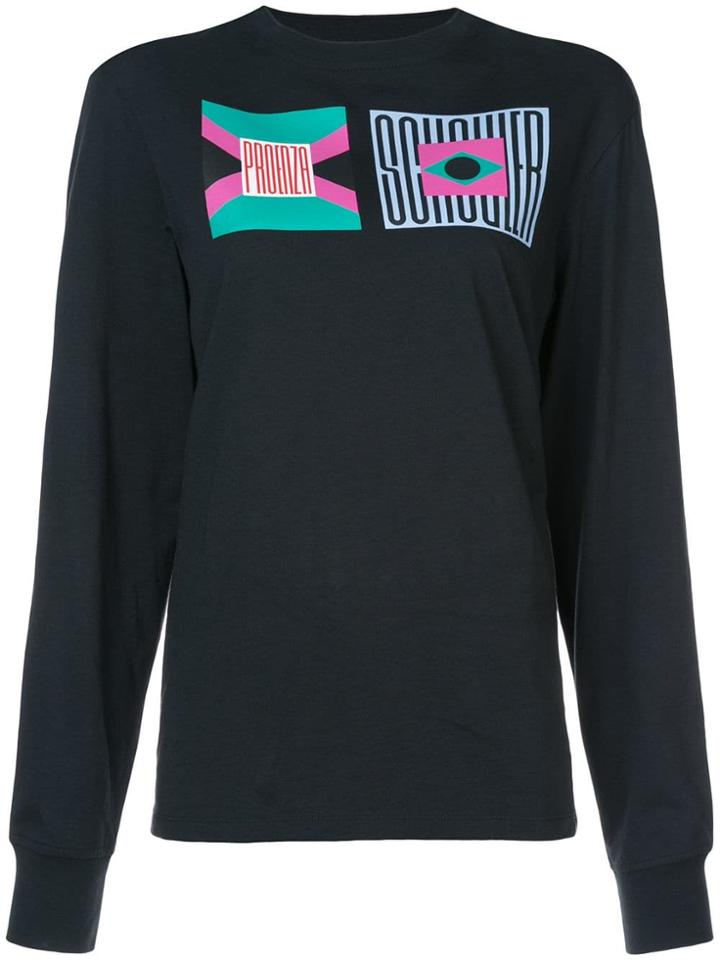 Proenza Schouler Pswl Flag Long Sleeve T-shirt - Blue