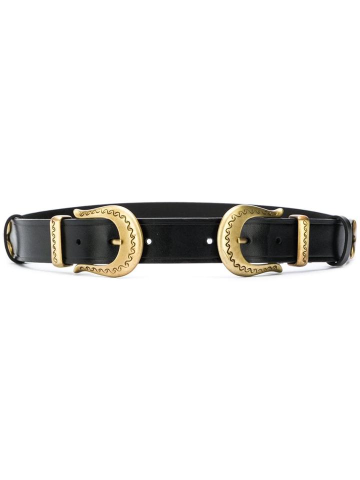 Alberta Ferretti Double Buckle Belt - Black