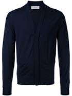 Cerruti 1881 V-neck Cardigan, Men's, Size: Large, Blue, Wool