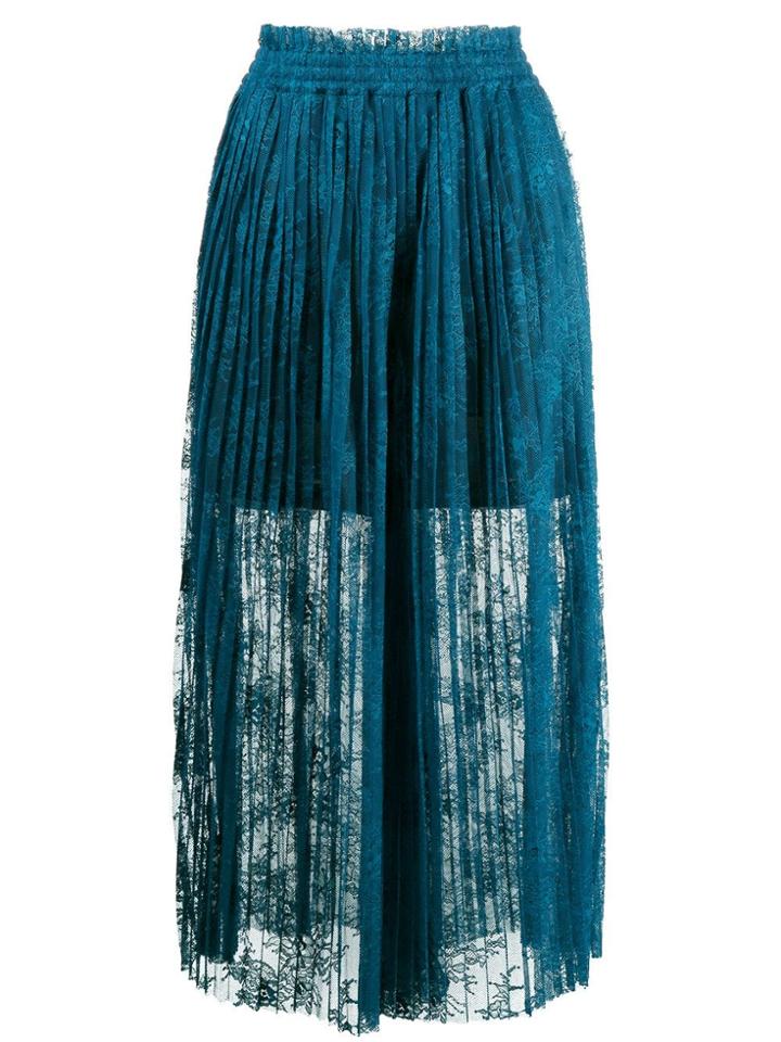 Mm6 Maison Margiela Pleated Flared Culottes - Blue