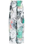 Mara Mac Printed Wide Trousers - White