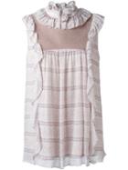 See By Chloé Ruffle Sleeveless Blouse, Women's, Size: 38, Grey, Viscose/cotton/spandex/elastane
