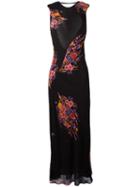 Etro Flower Motif Flared Dress, Women's, Size: 42, Black, Silk