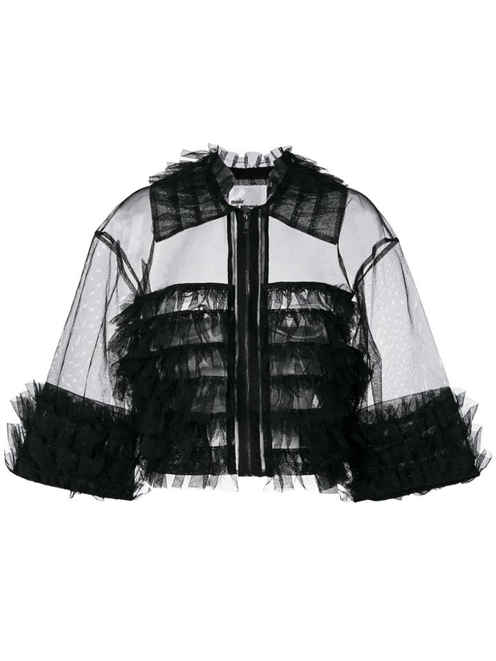 Comme Des Garçons Noir Kei Ninomiya Ruffle Cropped Jacket - Black