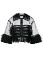 Comme Des Garçons Noir Kei Ninomiya Ruffle Cropped Jacket - Black