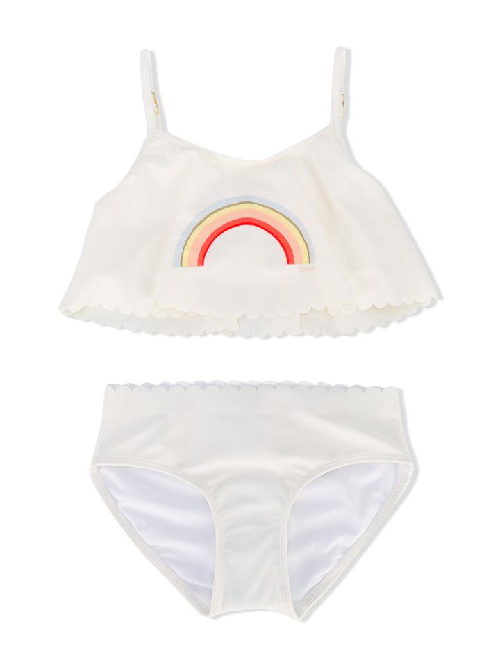 Chloé Kids - Rainbow Bikini - Kids - Elastodiene/polyamide/polyester/spandex/elastane - 10 Yrs, Nude/neutrals