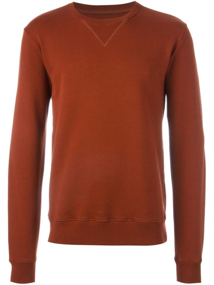 Maison Margiela Elbow Patch Sweatshirt, Men's, Size: 48, Yellow/orange, Cotton/calf Leather
