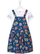 Kenzo Kids Layered Printed Dress - Blue