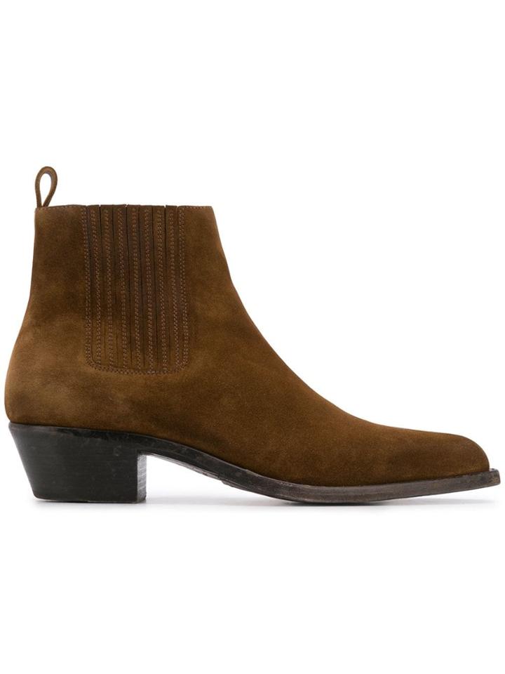 Saint Laurent Wyatt Chelsea Boots - Brown