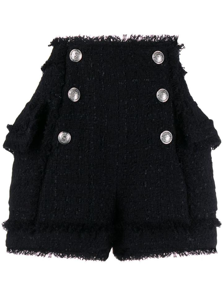 Balmain Tweed Shorts - Black