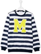Msgm Kids Striped Sweatshirt, Boy's, Size: 14 Yrs, Blue