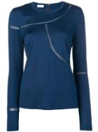 Akris Punto Fitted T-shirt With Net Detailing - Blue