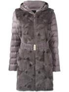 Liska Padded Hooded Coat, Women's, Size: Xs, Brown, Feather Down/mink Fur/polyester/polybutylene Terephthalate (pbt)