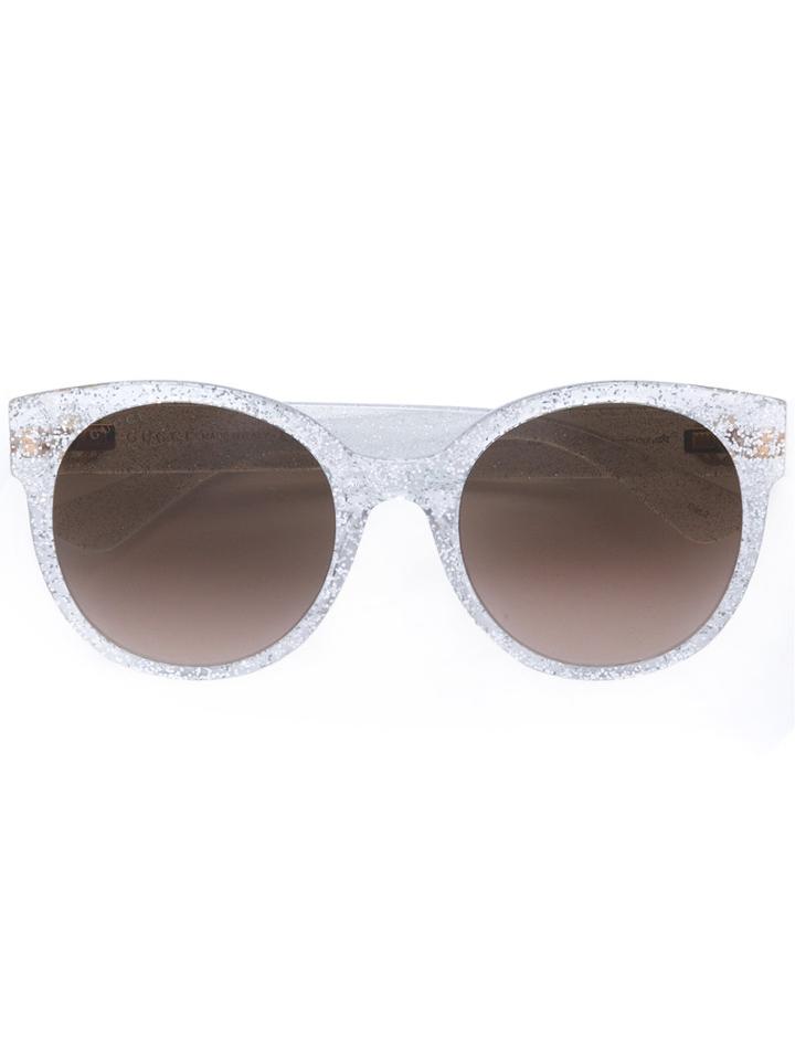 Gucci Eyewear Round Frame Glitter Sunglasses, Women's, Nude/neutrals, Acetate