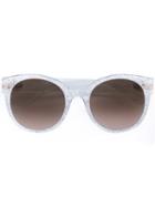 Gucci Eyewear Round Frame Glitter Sunglasses, Women's, Nude/neutrals, Acetate