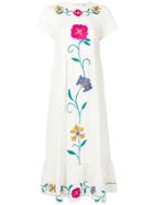 Red Valentino Embroidered Floral Dress - White