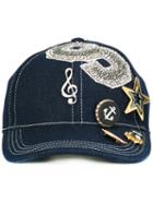 Dolce & Gabbana Music-embellishment Baseball Cap, Women's, Blue, Cotton/polyester/spandex/elastane