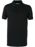 Neil Barrett Embroidered Lightning Bolt Polo Shirt, Men's, Size: Xl, Black, Cotton