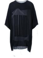 Strateas Carlucci Oversized T-shirt, Men's, Size: Large, Black, Silk