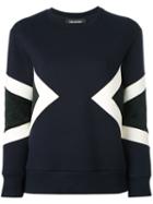 Neil Barrett Quilted Sweatshirt, Women's, Size: Xxs, Blue, Cotton/lyocell