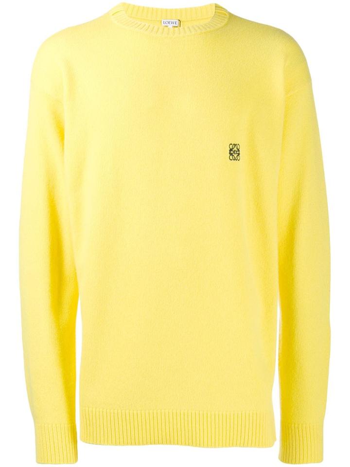Loewe Embroidered Logo Jumper - Yellow