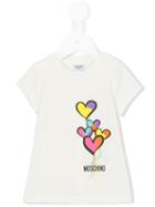 Moschino Kids Heart Print T-shirt, Girl's, Size: 18-24 Mth, White