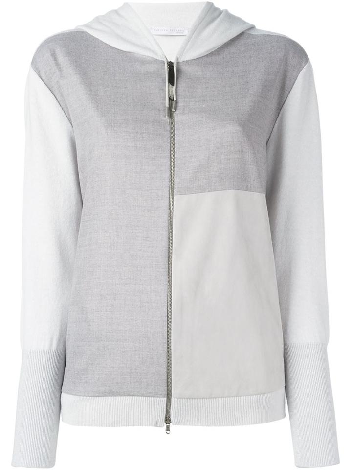 Fabiana Filippi Colour Block Zipped Hoodie, Women's, Size: 42, Nude/neutrals, Silk/suede/viscose/polybutylene Terephthalate (pbt)