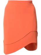 Mugler Waved Skirt, Women's, Size: 40, Yellow/orange, Polyester/acetate