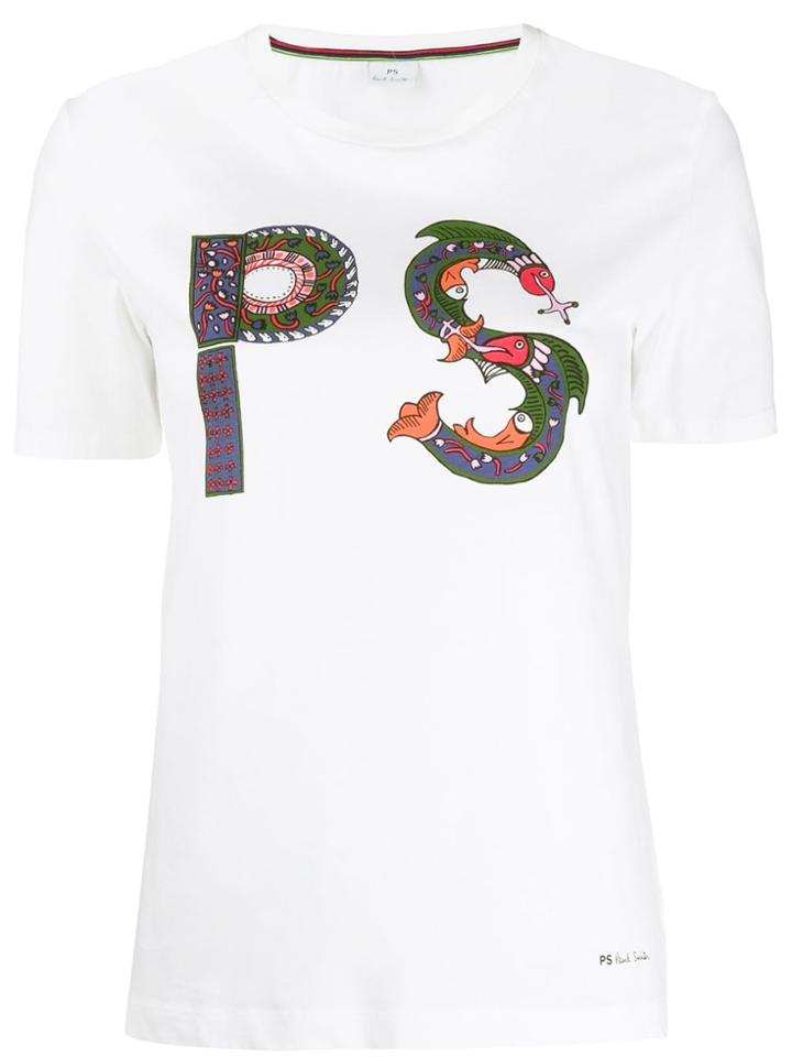 Ps Paul Smith Embellished Ps-print T-shirt - White