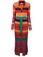 Etro Long Striped Ribbed Cardigan, Women's, Size: 44, Cotton/polyamide/viscose