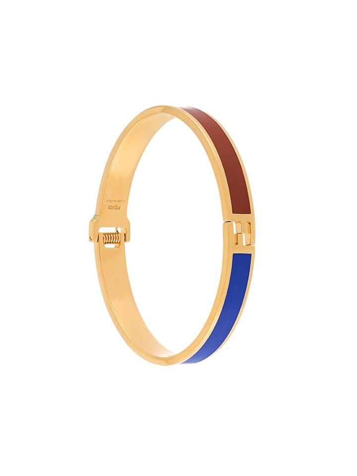 Fendi The Fendista Bangle, Women's, Size: M, Metallic, Brass