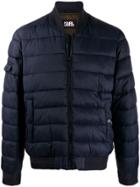 Karl Lagerfeld Quilted Bomber Jacket - Blue