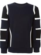 Neil Barrett Colour Block Sweatshirt, Men's, Size: Medium, Blue, Lyocell/viscose/cotton/spandex/elastane