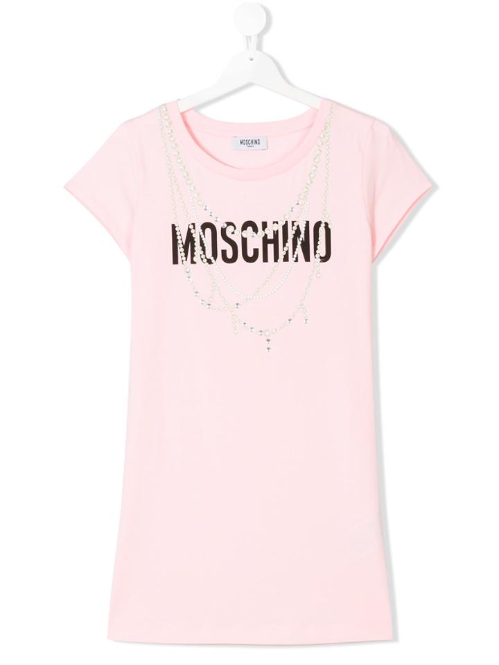 Moschino Kids Necklace Print T-shirt - Pink & Purple