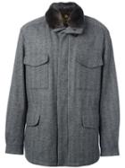 Loro Piana 'traveller' Parka Coat, Men's, Size: Large, Grey, Goat Skin/polyester/cashmere/beaver Fur