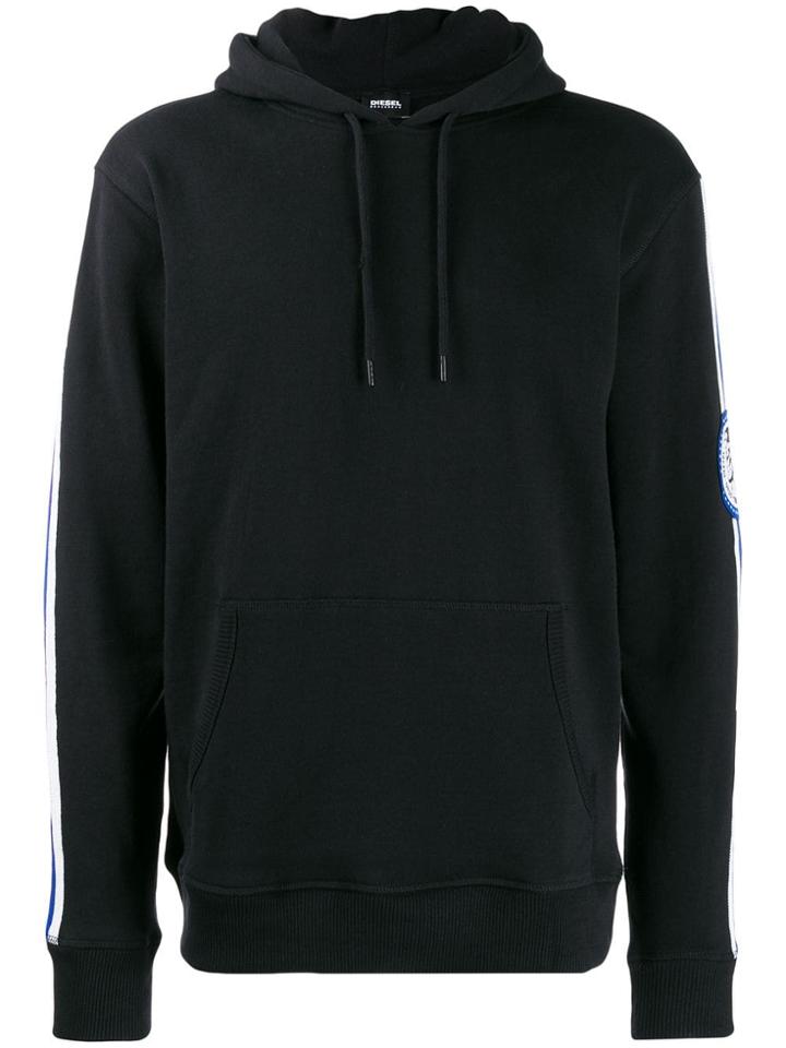 Diesel Side Stripe Hoodie - Black