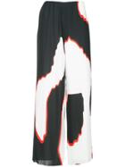 Solace London Printed Wide Leg Trousers - Black