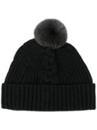N.peal - Fur Bobble Hat - Women - Rabbit Fur/cashmere - One Size, Women's, Black, Rabbit Fur/cashmere