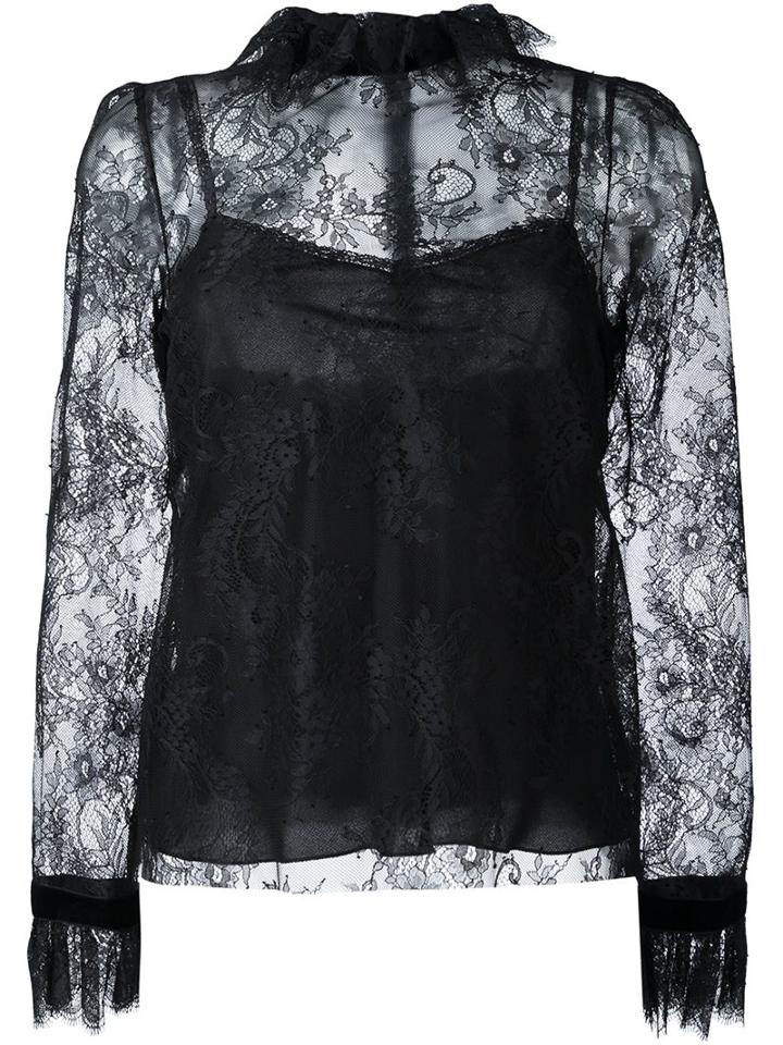 Philosophy Di Lorenzo Serafini Ruffled Neck Lace Blouse