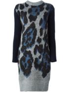 Sacai Luck Leopard Patterned Sweater Dress