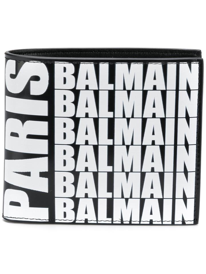 Balmain Logo Print Wallet - Black