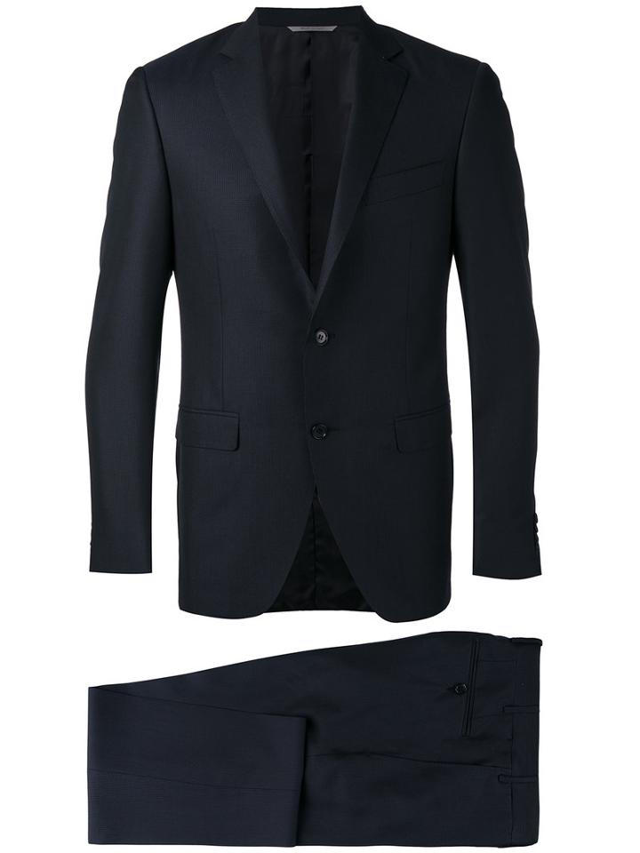 Canali - Buttoned Cuffs Two-piece Suit - Men - Silk/cupro/wool - 50, Black, Silk/cupro/wool