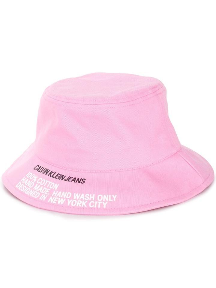 Calvin Klein Logo Bucket Hat - Pink