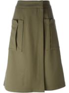 Odeeh Patch Pocket A-line Skirt