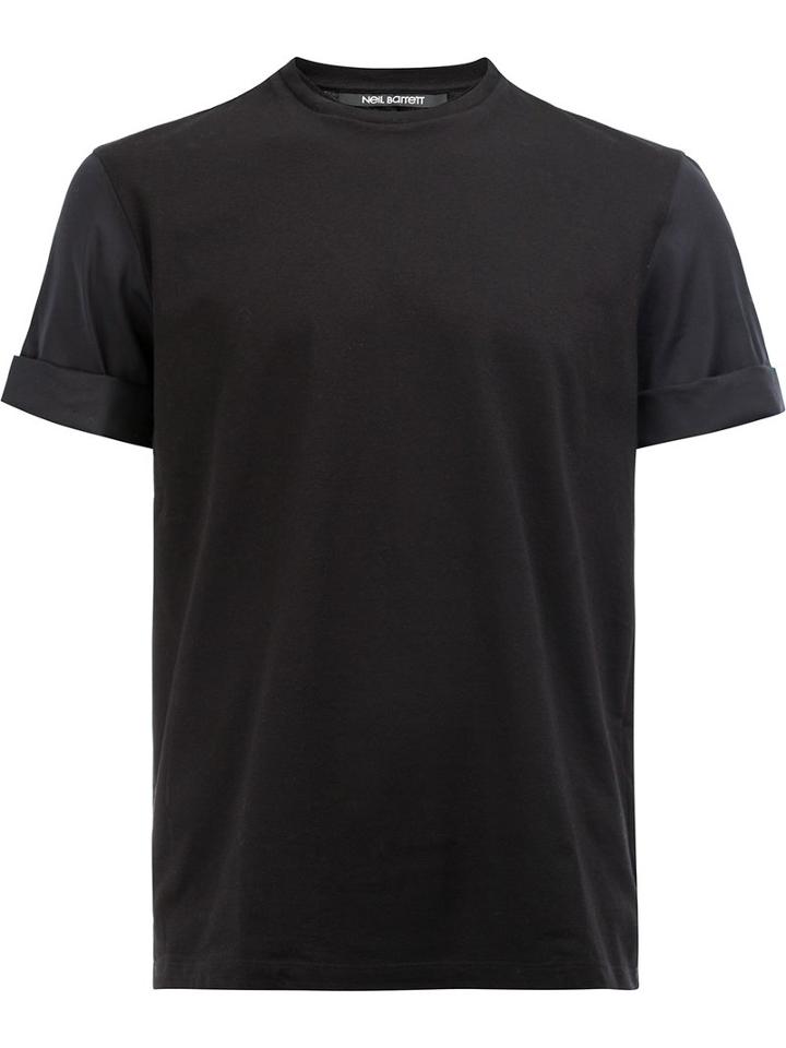 Neil Barrett Turn-up Cuffs T-shirt, Men's, Size: Small, Black, Cotton