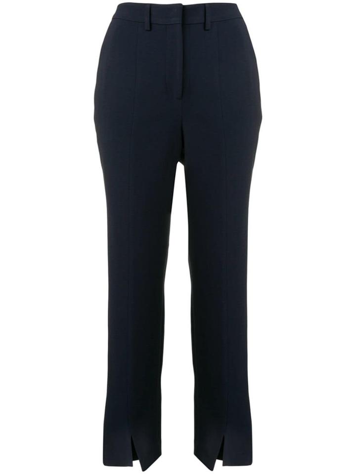 Incotex Front Slit Cropped Trousers - Black