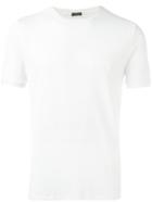 Zanone Round Neck T-shirt, Men's, Size: 54, White, Cotton